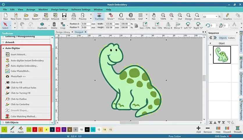Hatch 2 Embroidery Digitizing Software | Lifetime License - Instant Digital Download